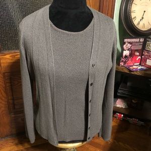 Grey Short Sleeve sweater/long sleeve sweater 2pc